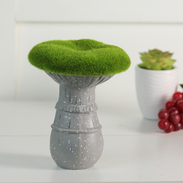 Faux Moss Mushroom Outdoor Garden Statue