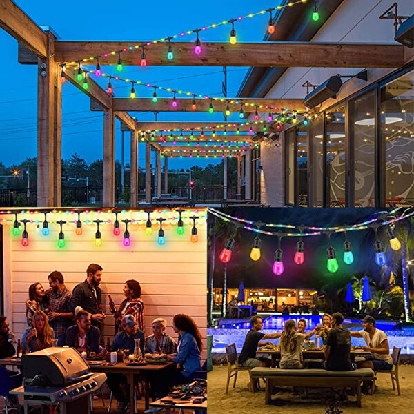 48ft RGB String Lights with RGB Wire 15+2 Bulbs Shopping - The Best Deals on String Lights | 39602860