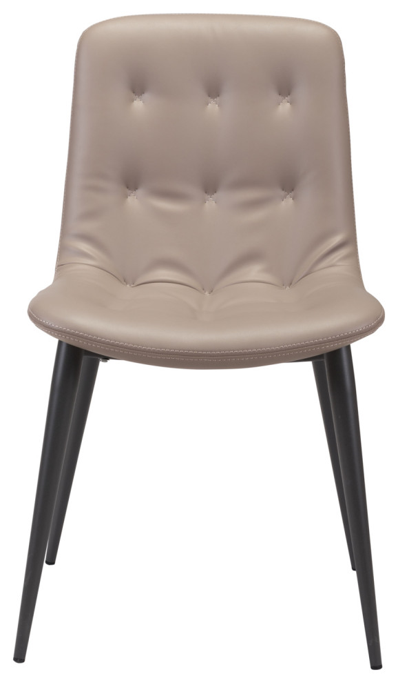 Modern Tufted Upholstered Dining Chair  Metal Pencil Legs   Midcentury   Dining Chairs   by Plush Pod Decor  Houzz