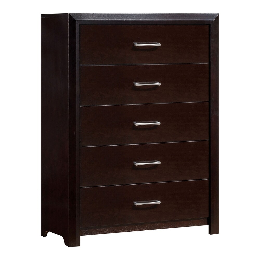 Hoss Contemporary Espresso 5 Drawer Chest by Furniture of America