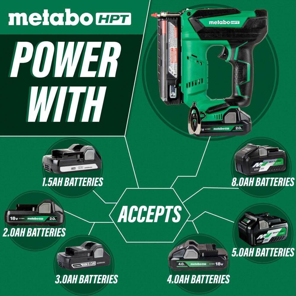 Metabo HPT 18V MultiVolt Compact 23 Gauge Compact Pin Nailer Cordless 2Ah Kit NP18DSALTM from Metabo HPT