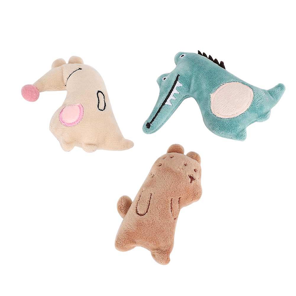 3pcs Pet Cat Plush Interaction Tease Cats Training Toy With Catnip Different Shape Supply