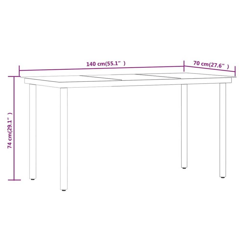 vidaXL Patio Dining Set 3/5/7 Piece Multi Colors 31.5\