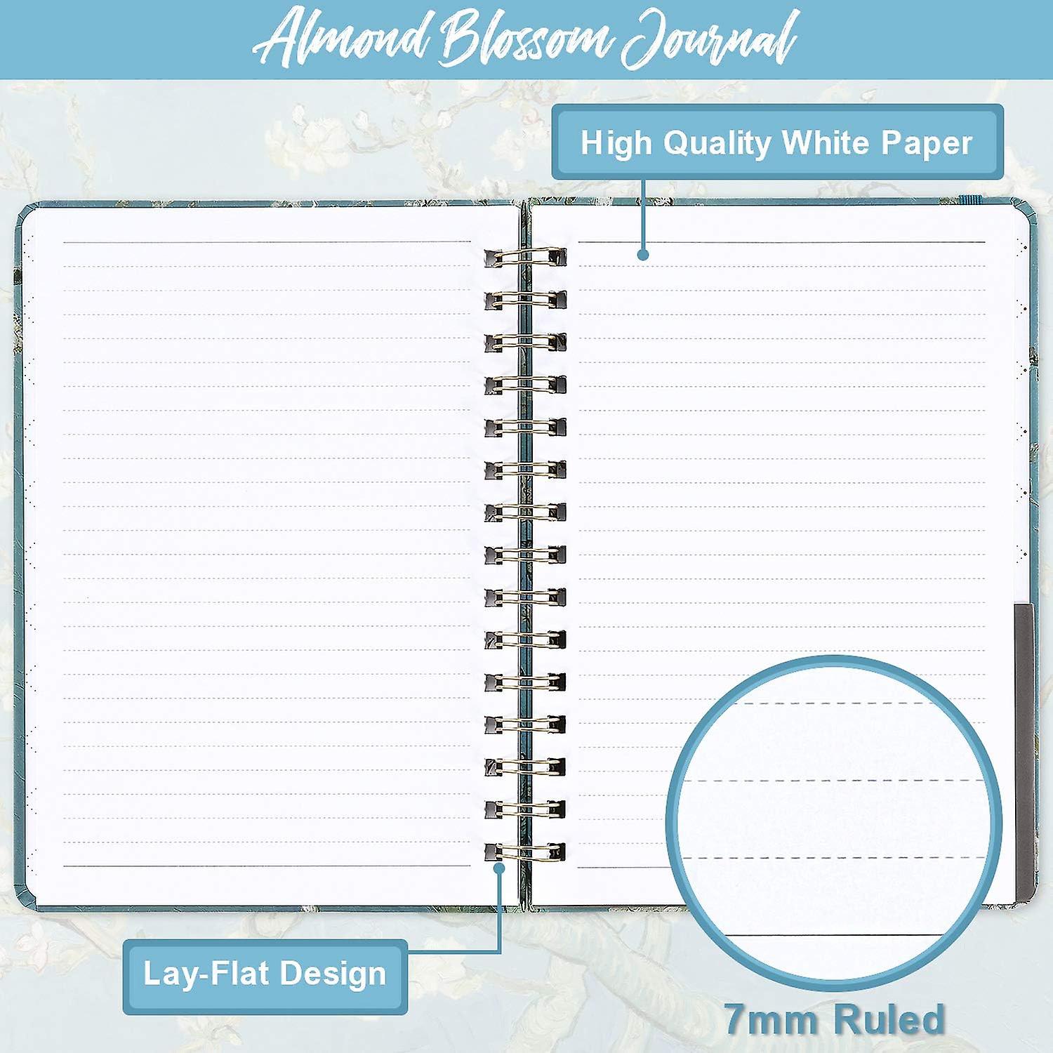 Ruled Journal/notebook- Lined Journal，hardcover， Back Pocket， Strong Twin-wire Binding With Premium Paper， Perfect For School，office and Home