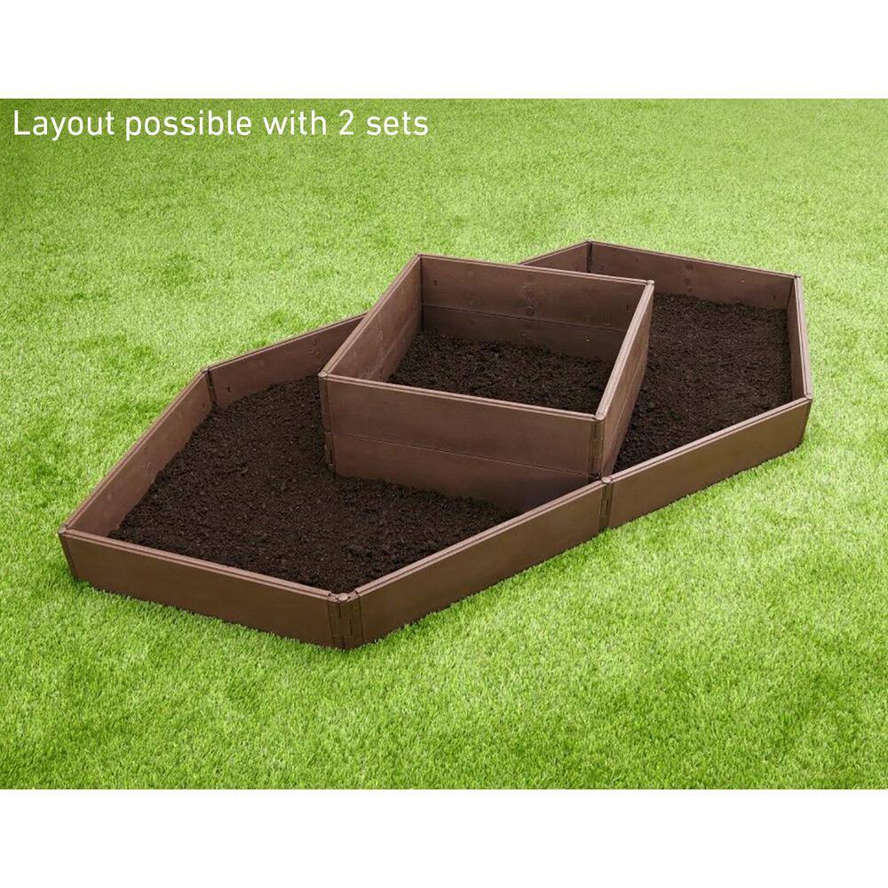 Emsco Bloomers Series 3.8 ft. x 3.8 ft. Brown Resin Raised Garden Bed 2455