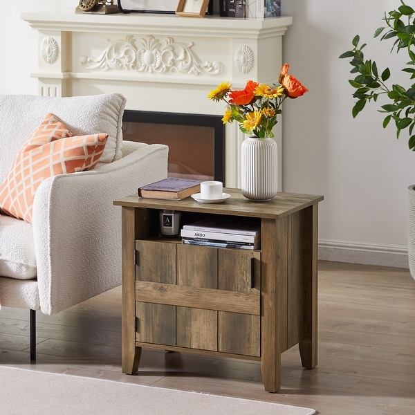 Wood Locker next to Sofa in Oak