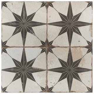 Merola Tile Kings Star Nero 17-58 in. x 17-58 in. Ceramic Floor and Wall Tile (10.95 sq. ft.Case) FPESTRN