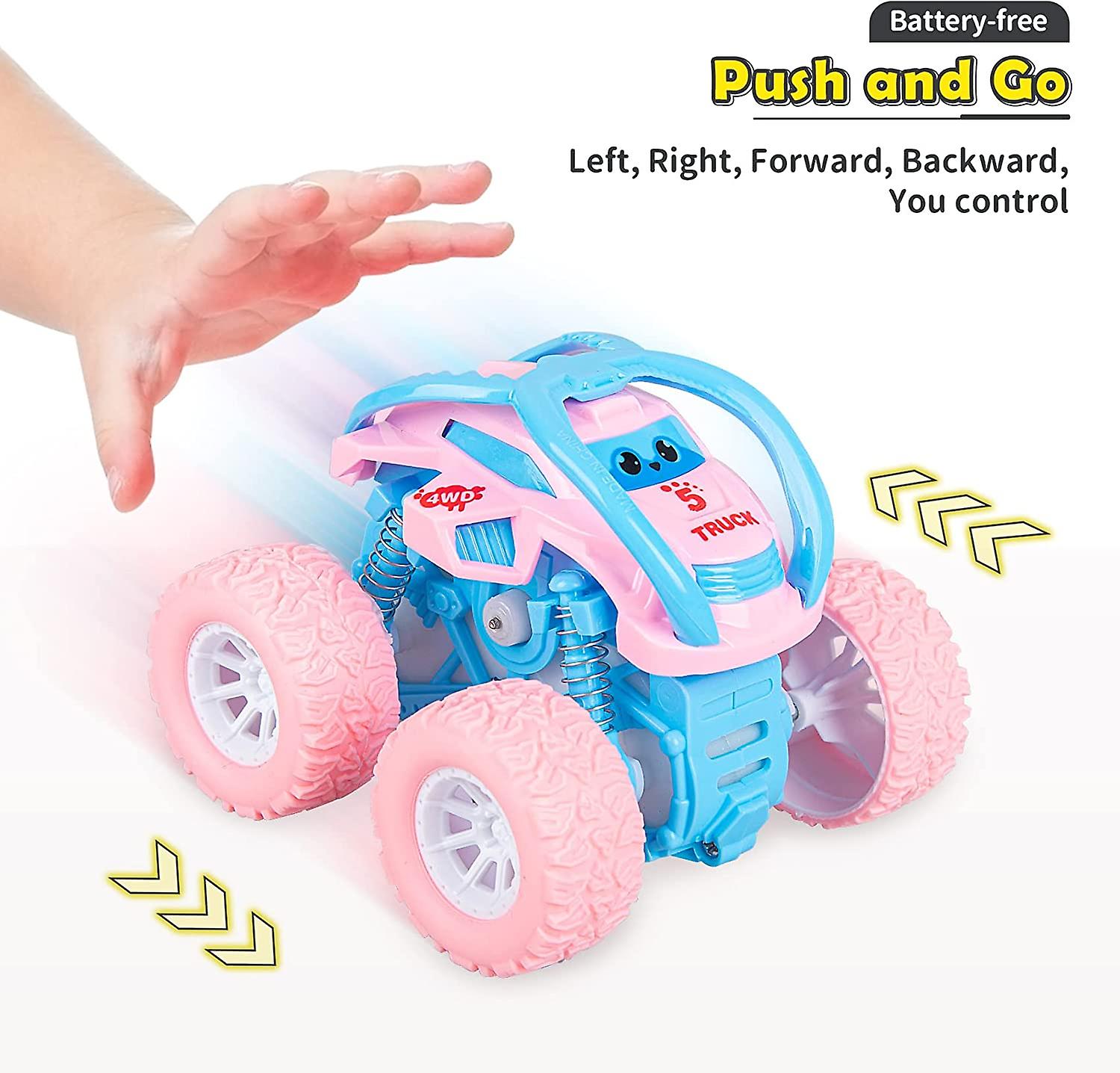 Baicccf Cute Push and Go Double-directions Vehicles Sets For Toddlers Gifts， 3 Pack