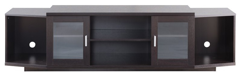 Furniture of America Vinnie Modern Wood 72 Inch TV Stand in Cappuccino   Transitional   Entertainment Centers And Tv Stands   by Homesquare  Houzz