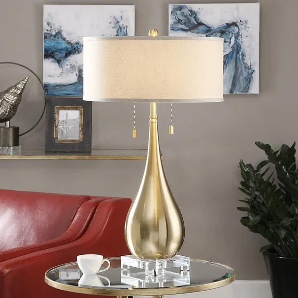 Lagrima Brushed Brass 2-light Lamp