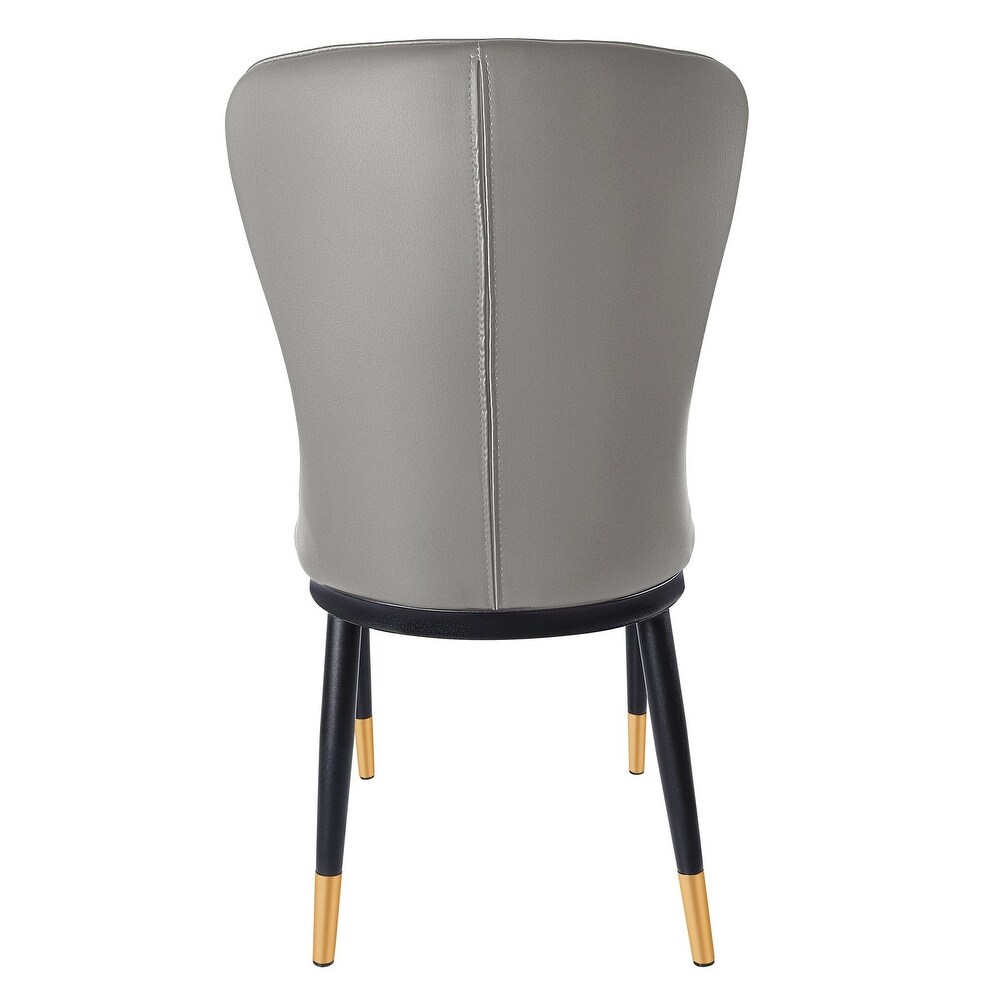 Modern Faux Leather Upholstered Dining Chairs with Metal Legs  Set of 2   35.93\