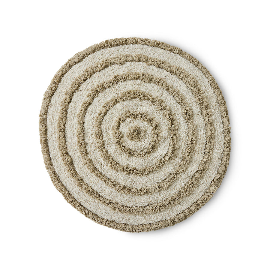 Round bath mat rug cream (47