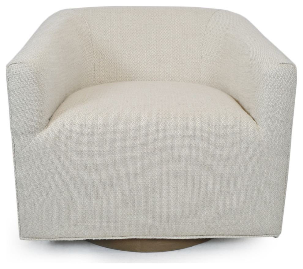 Ivory Tweed Swivel U Arm Chair   Transitional   Armchairs And Accent Chairs   by Design Mix Furniture  Houzz