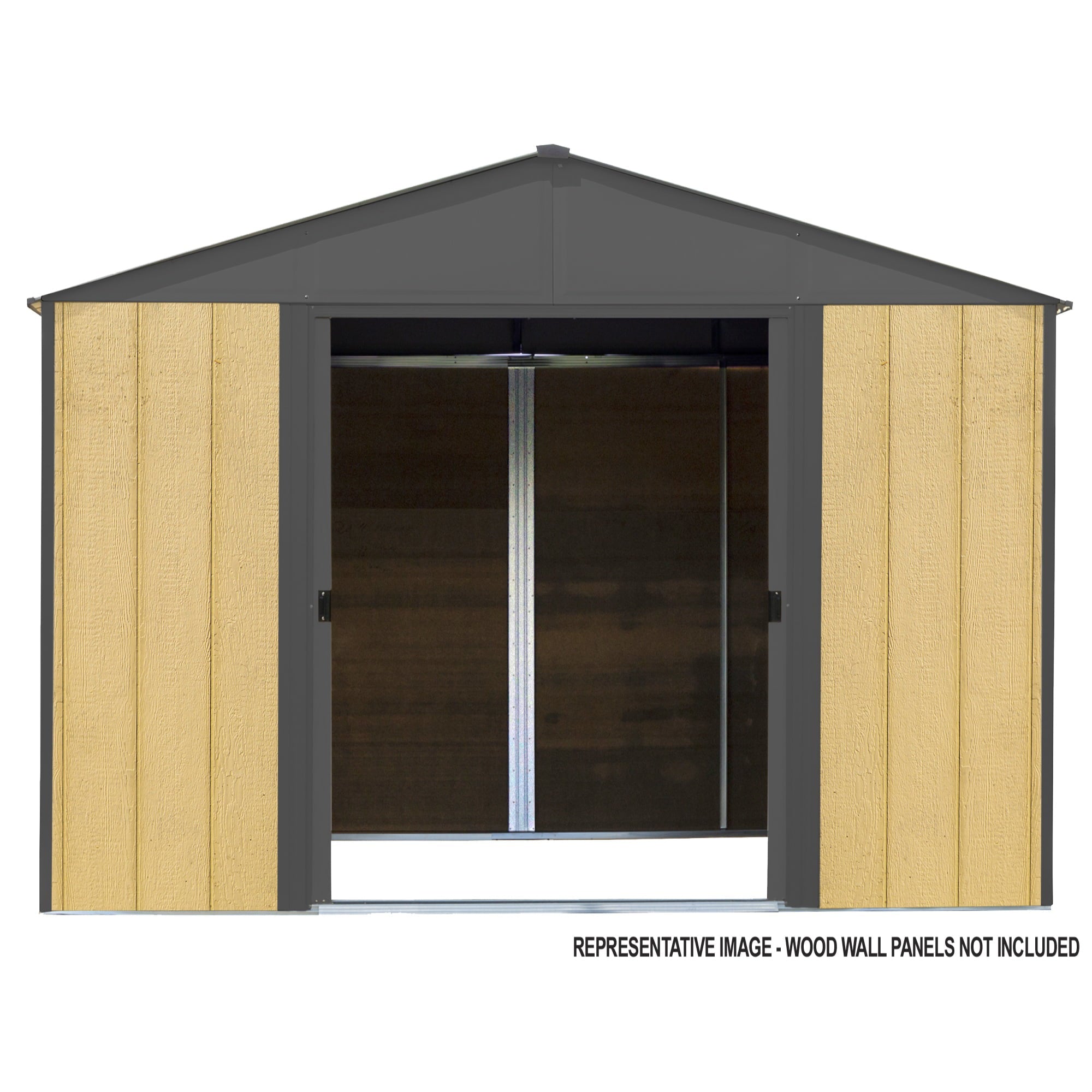 Arrow 8 x 10 ft. Steel Hybrid Storage Shed, Gray