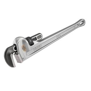 RIDGID 24 in. Aluminum Straight Pipe Wrench for Plumbing Sturdy Plumbing Pipe Tool with Self Cleaning Threads and Hook Jaws 31105