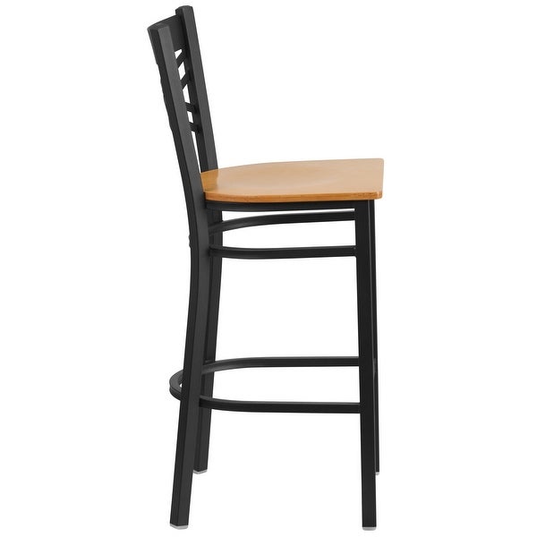 X'' Back Metal Restaurant Barstool - 17