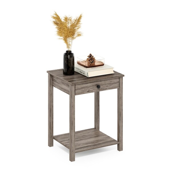 Furinno Classic Side Table with Drawer