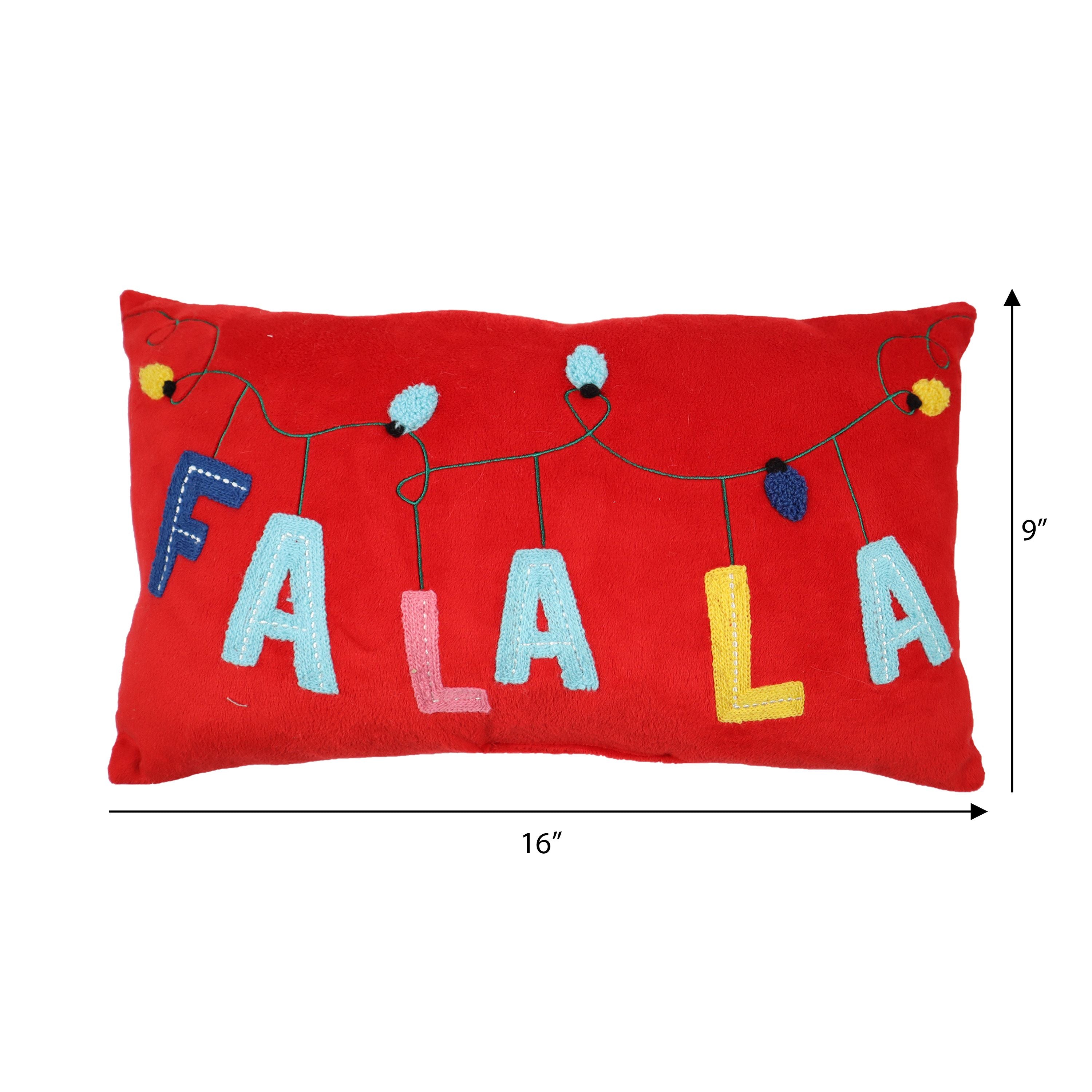 Holiday Time Falala Lumbar Christmas Decorative Pillows, 9x16inch, 2 Count Per Pack