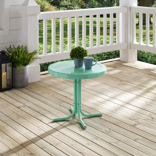 Crosley Retro Metal Side Table In Aqua