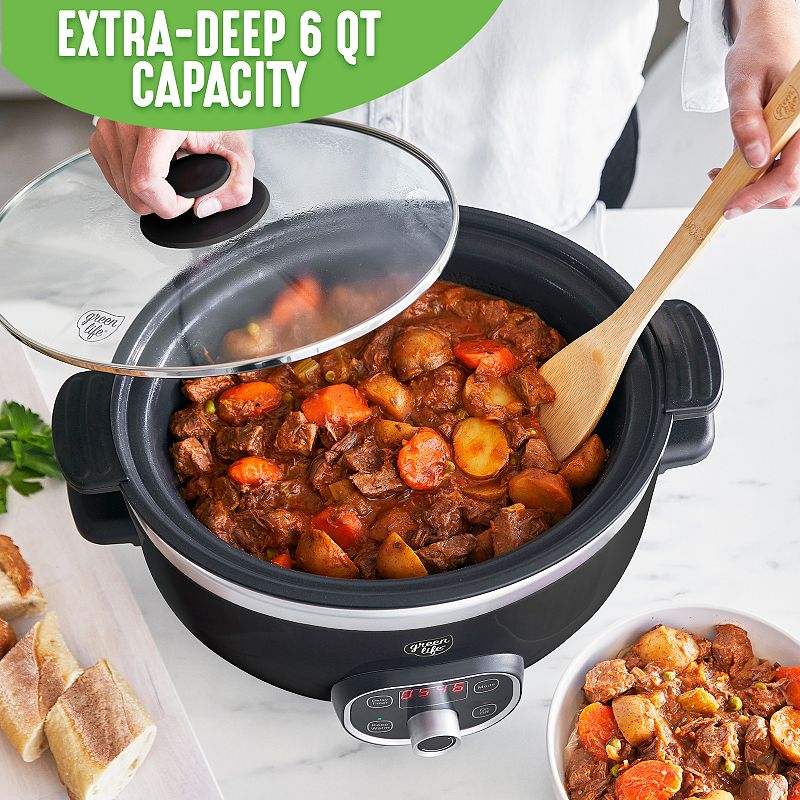 GreenLife Cook Duo Programmable 6-qt. PFAS-Free Ceramic Nonstick Slow Cooker