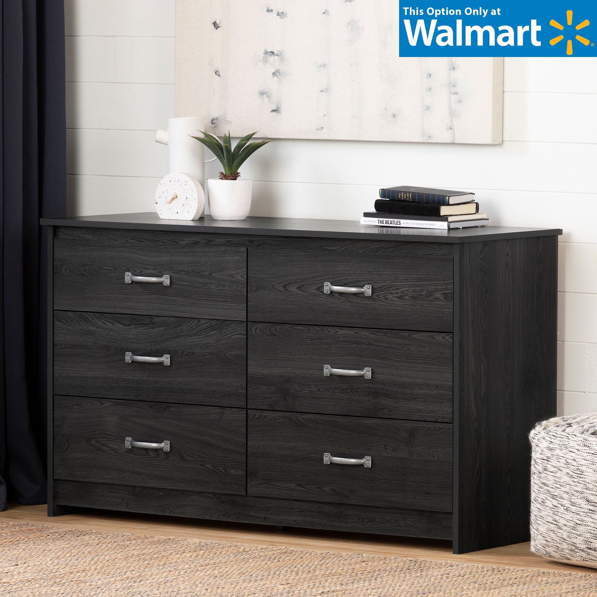 South Shore Tassio 6-Drawer Double Dresser, Gray Oak