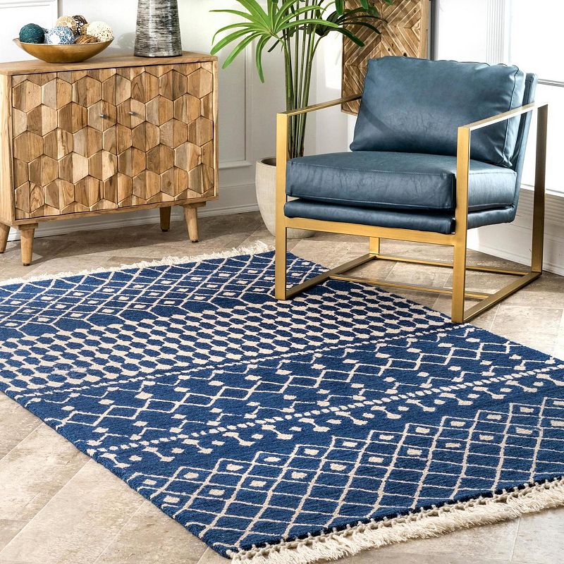 nuLOOM Emmeline Wool Modern Trellis Area Rug