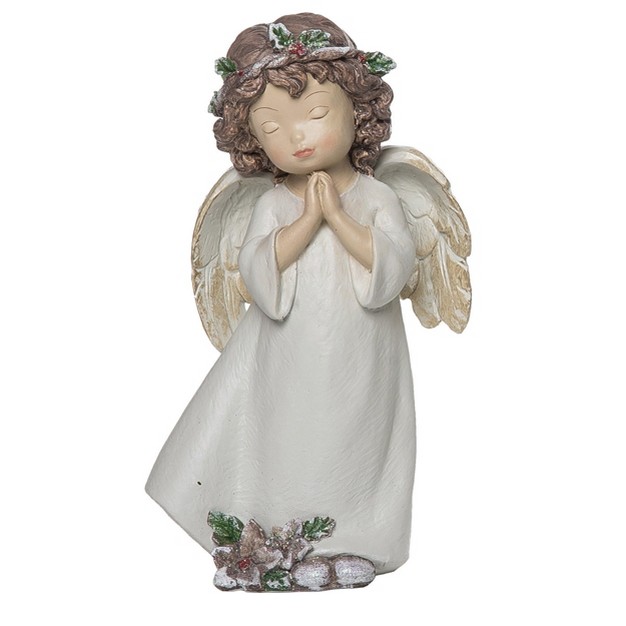 Transpac Resin 7 68 In Green Christmas Kid Angel Figurine