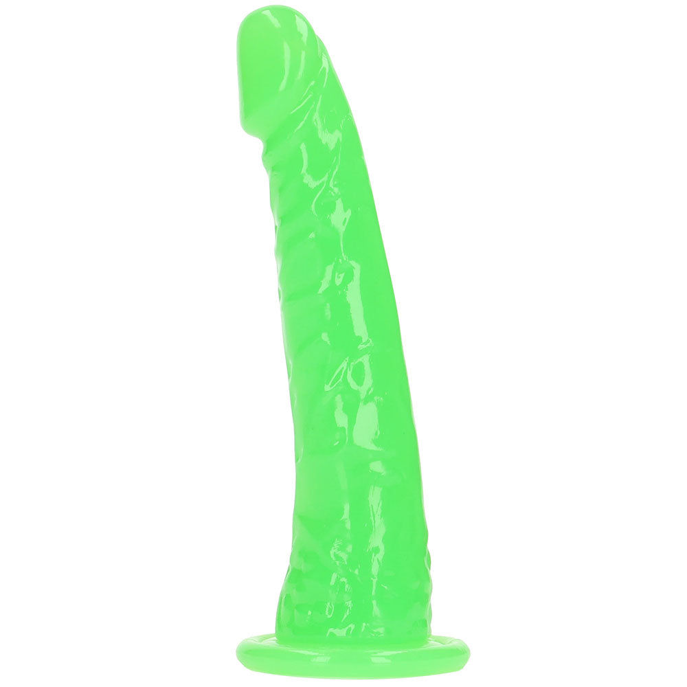 RealRock Glow In The Dark 6 Inch Slim Dildo in Green