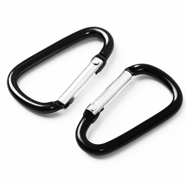 Unique Bargains Camping Hiking Aluminum Alloy Portable Carabiner Hook Lock Black 10 Pcs