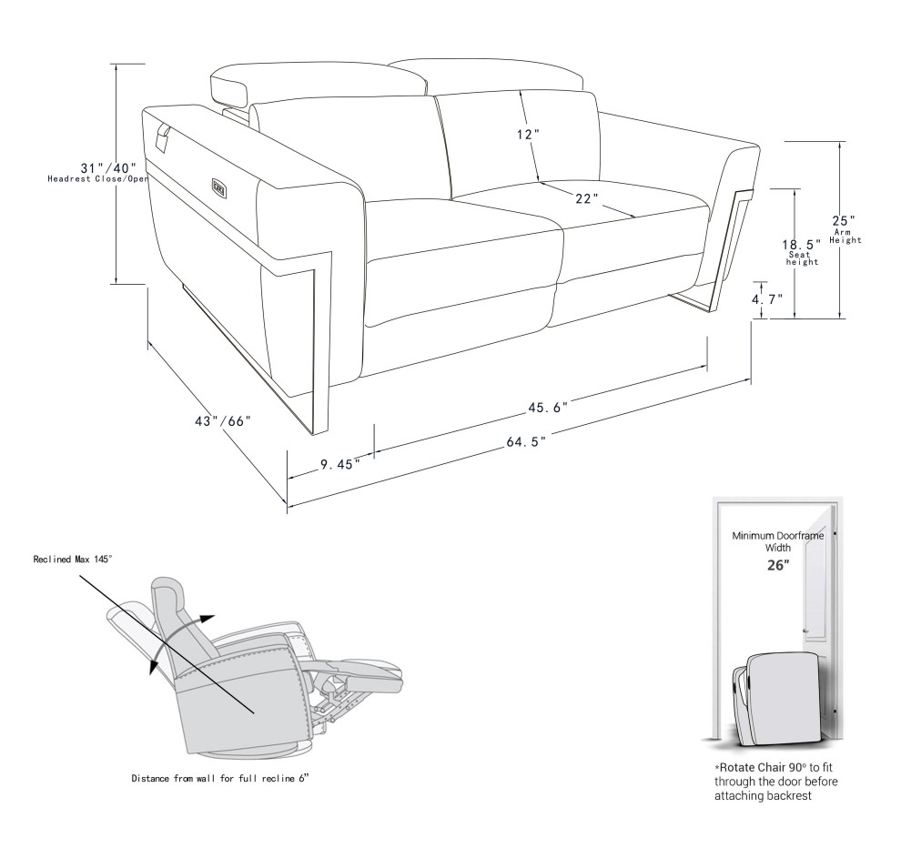 Prato Genuine Italian Leather Modern Loveseat   Contemporary   Loveseats   by Luxuriant Furniture  Houzz