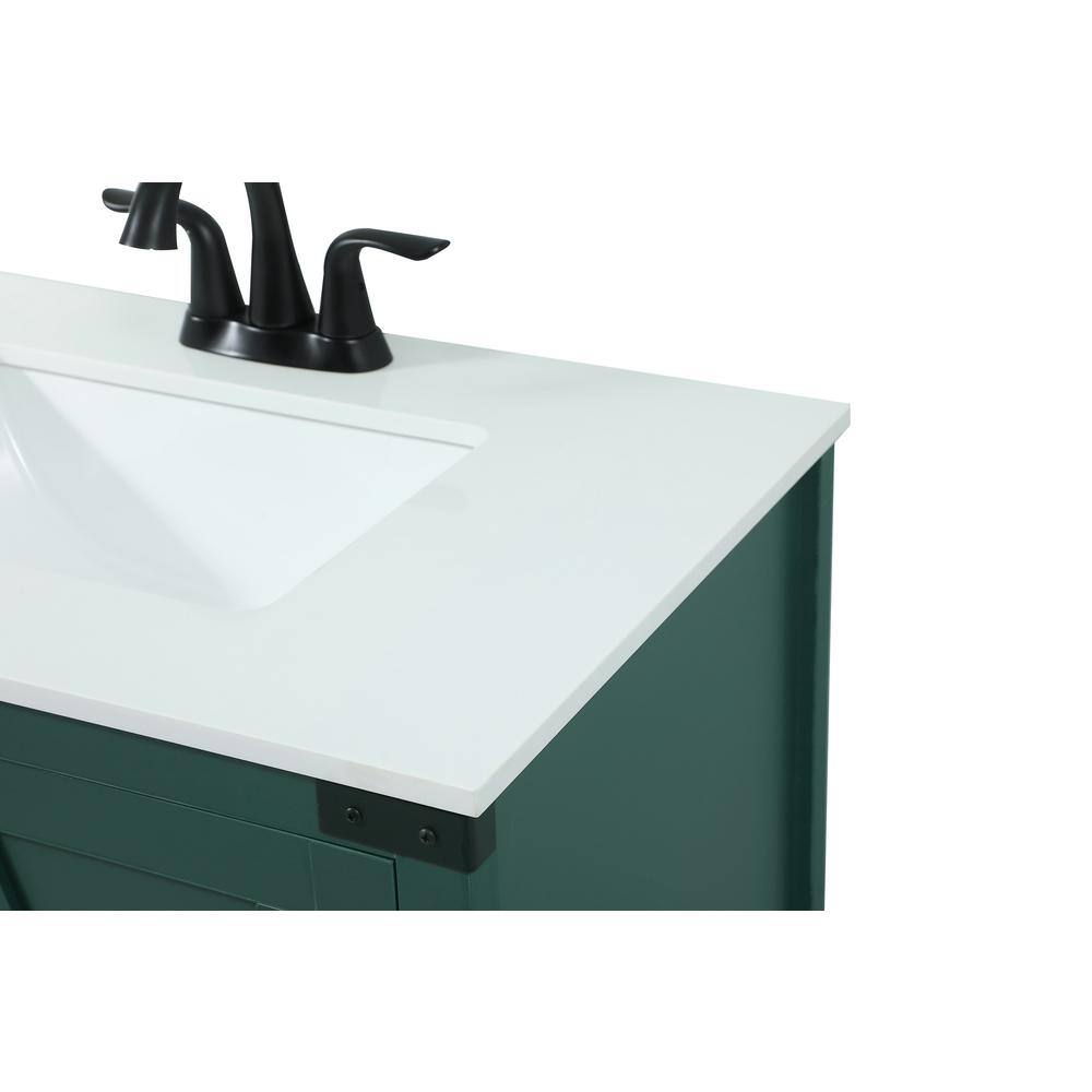 Timeless Home 19 in. W x 30 in. D x 34 in. H Bath Vanity in Green with Ivory White Quartz Top TH180460MGN