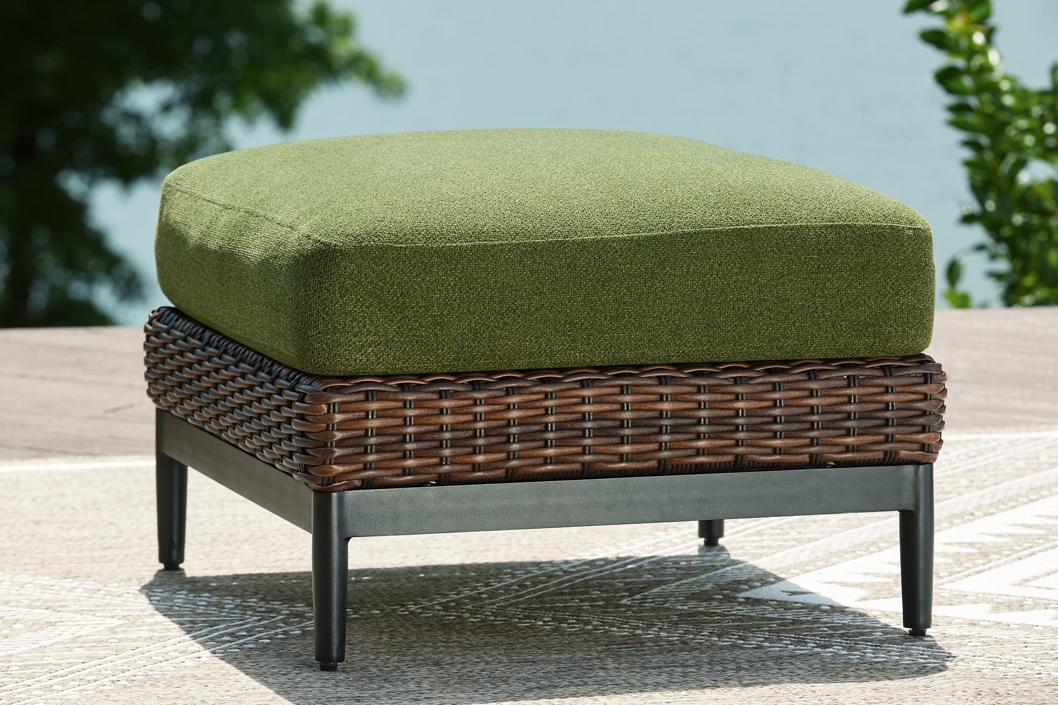 Horizon Hall Outdoor Ottoman with Cushion