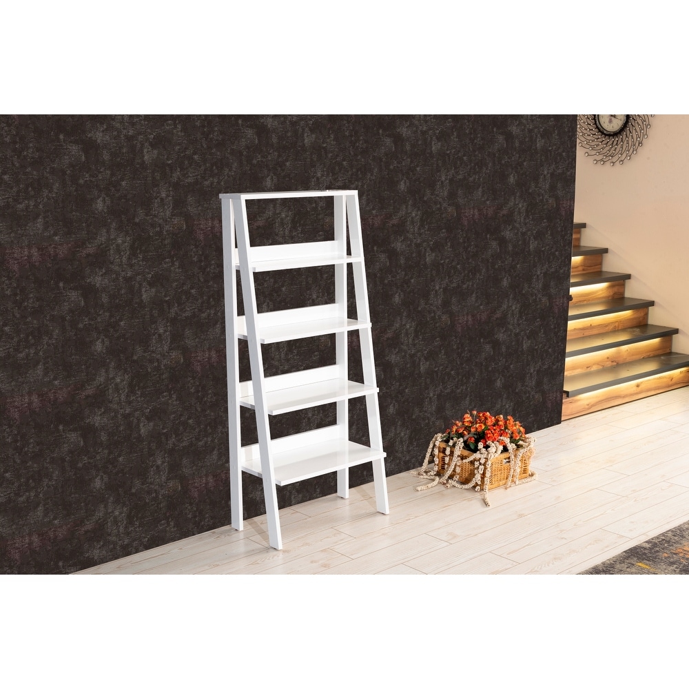 5 Tier Modern Ladder Bookshelf  Wood Frame Bookshelf for Small Spaces in your Living Rooms  Office Furniture Bookcase