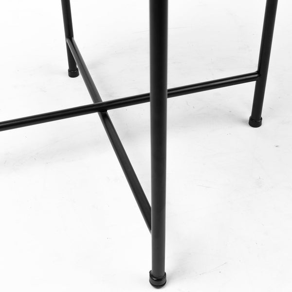 Samantha Black Iron Frame w/ Mirror Top Accent Table