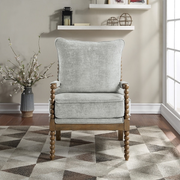 Fletcher Spindle Chair in Fabric with Brushed Charcoal Finish