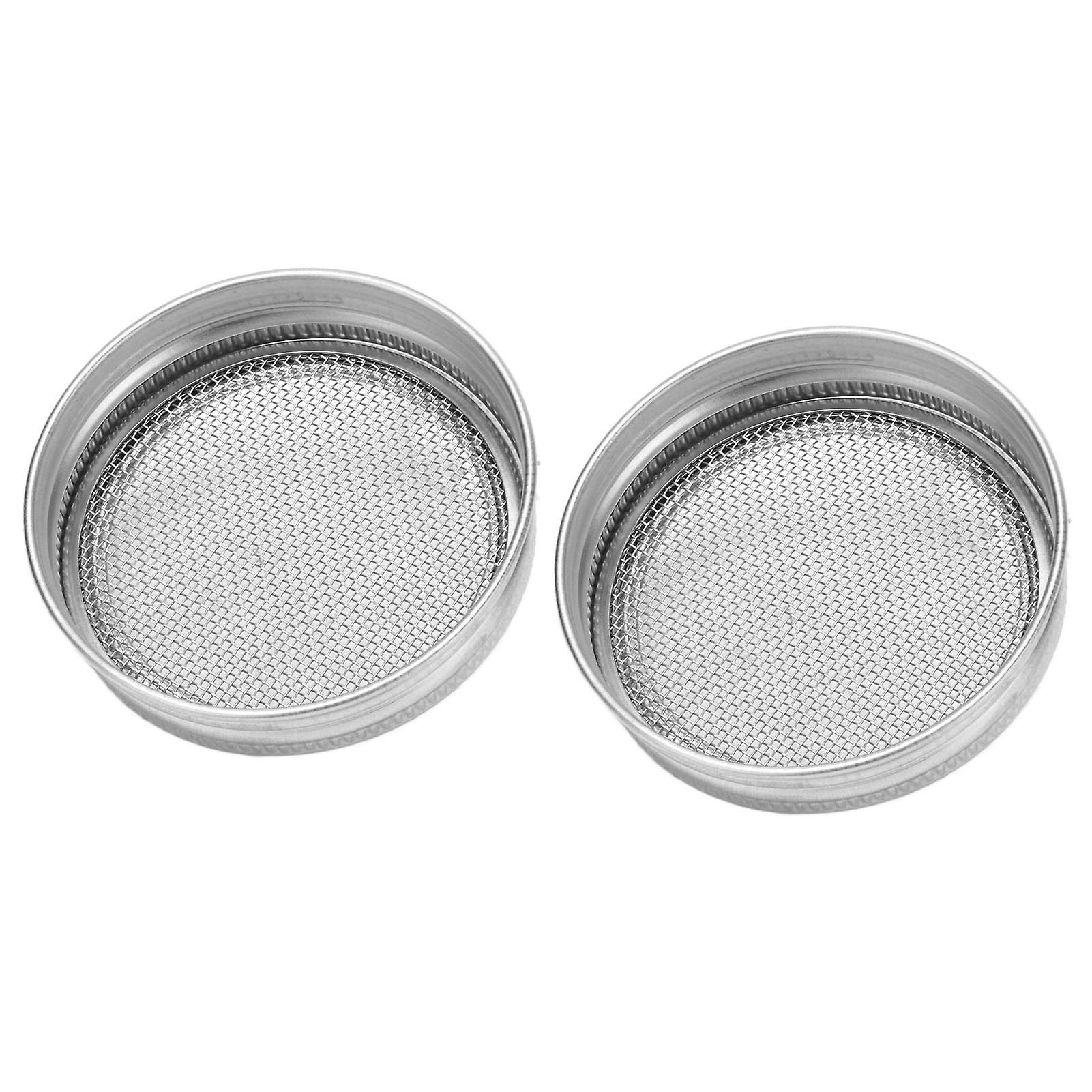 2pcs Seed Sprouting Jar Filter Lids Stainless Steel Germination Accessory For Regular Mouth Jars86mm / 3.4in