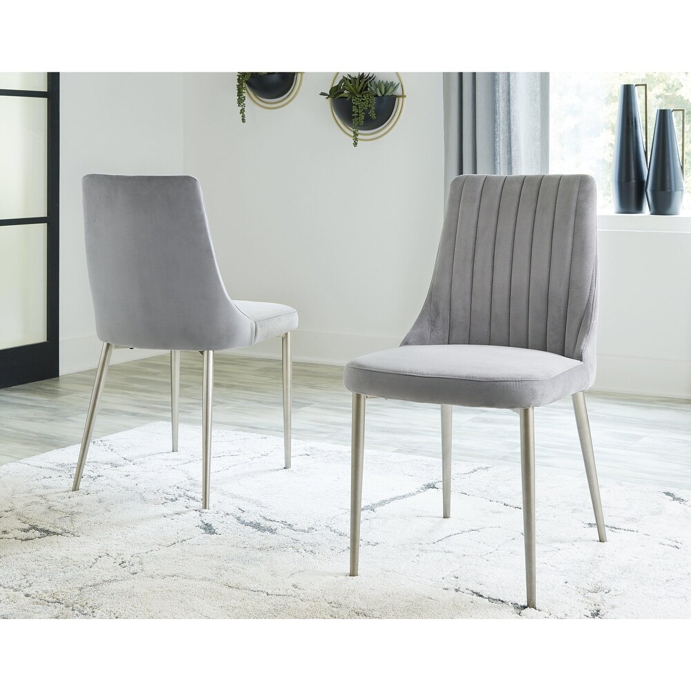 Ashley Furniture Barchoni Gray Dining Upholstered Side Chair (Set of 2)   18\