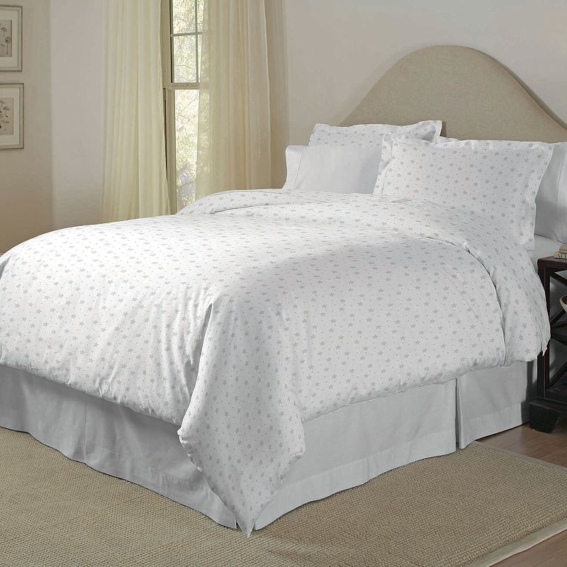 Pointehaven 200 Thread Count Cotton Print Duvet Cover Set