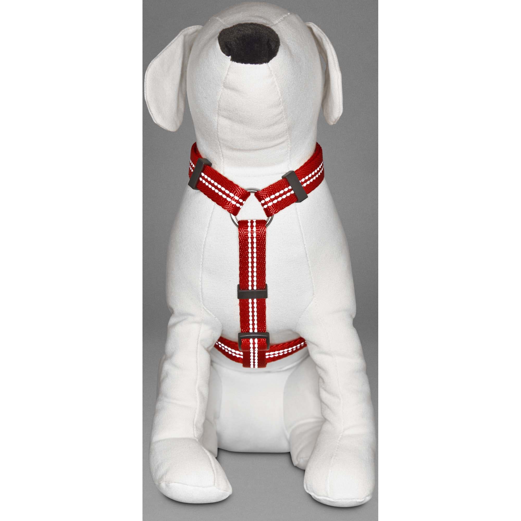 YOULY Reflective Adjustable Padded Red Dog Harness， Small