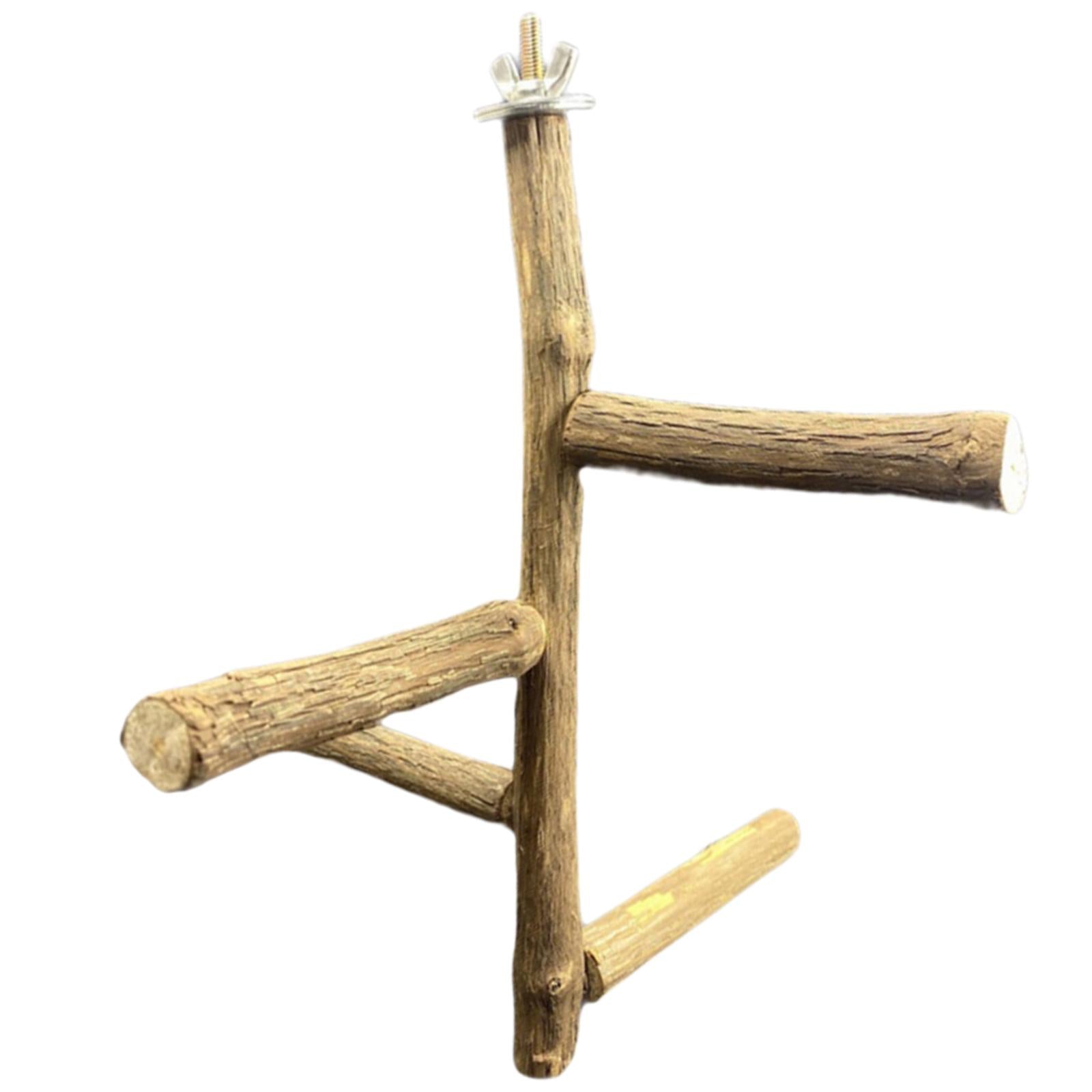 Bird Perches Paw Grinding Standing Stick Wooden Pole Bird Cage Accessories