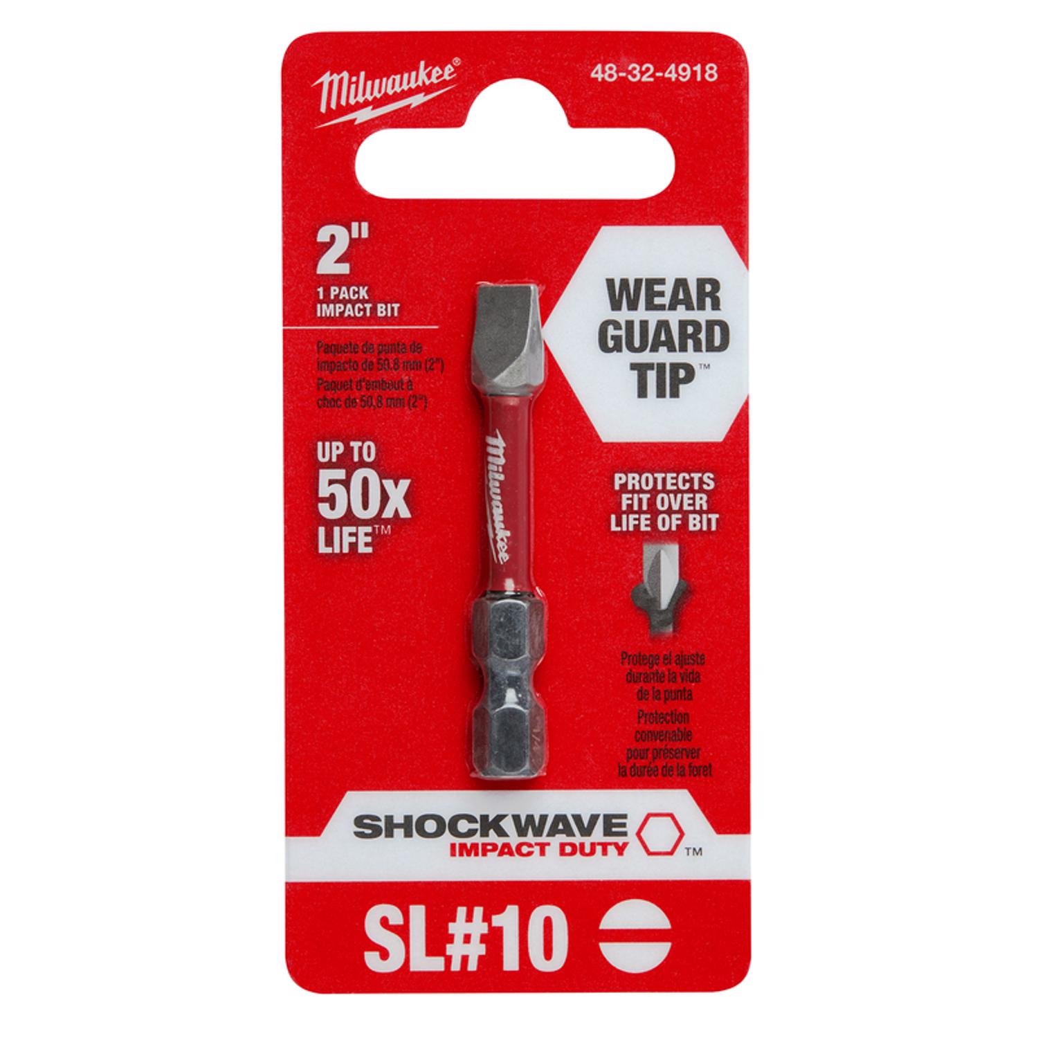 MW Shockwave Slotted 1/4 in. X 2 in. L Impact Power Bit Steel 1 pc