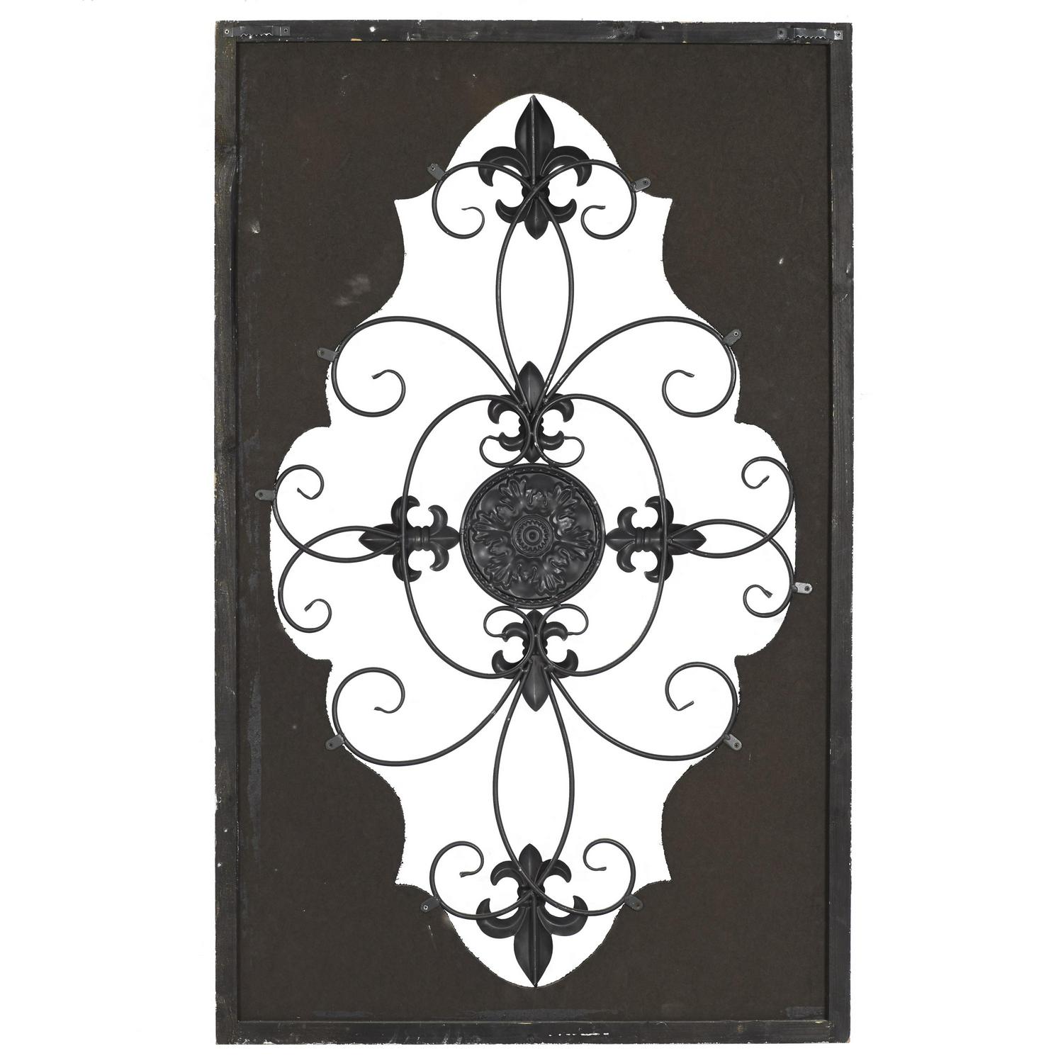 DecMode Cream Wood Scroll Wall Decor