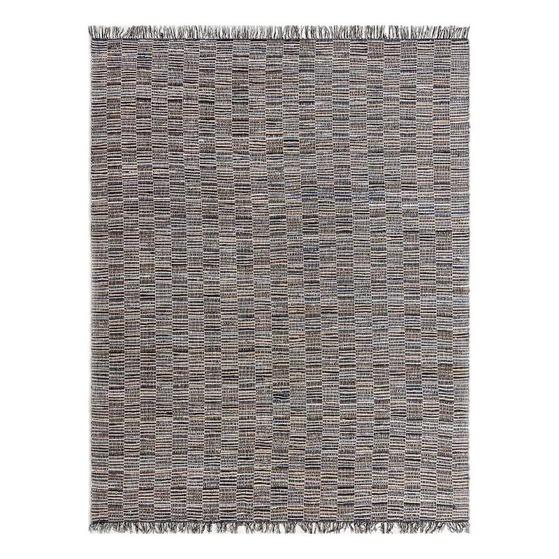 Unique Loom Checkered Chindi Jute Rug