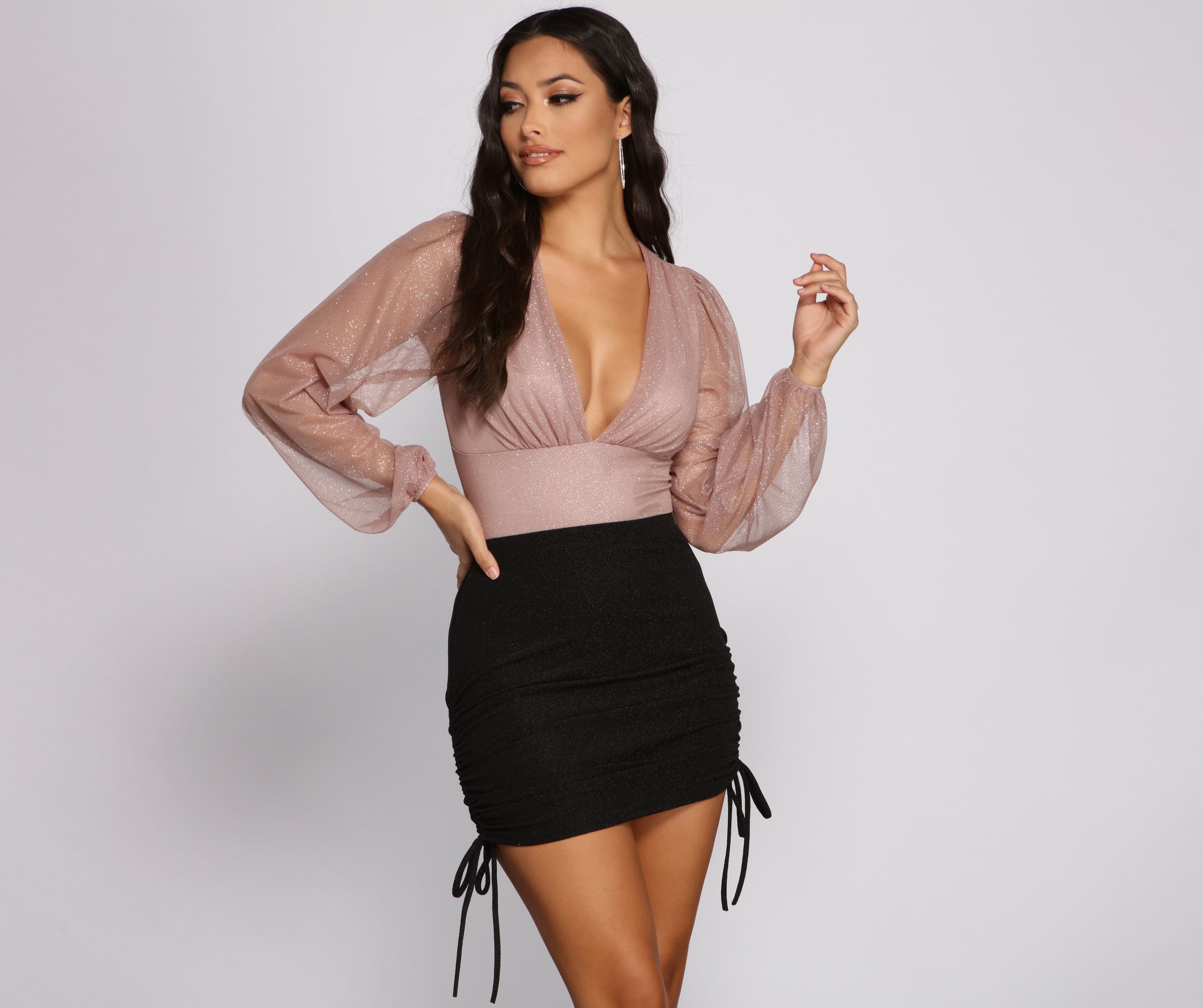 Glow Getter Bubble Sleeve Bodysuit