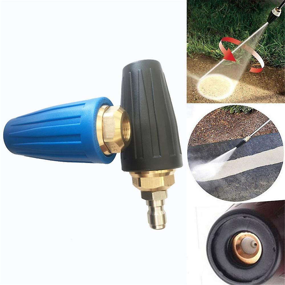 Pressure Washer Tips Turbo Nozzle 4000psi Max Rotating Pressure Washer Nozzle With 1/4'' Quick Connect For Remove Ads Bark Rust Blue