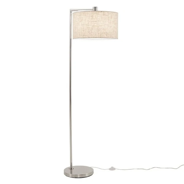 Hilda Contemporary Brushed Steel Floor Lamp by iNSPIRE Q Modern