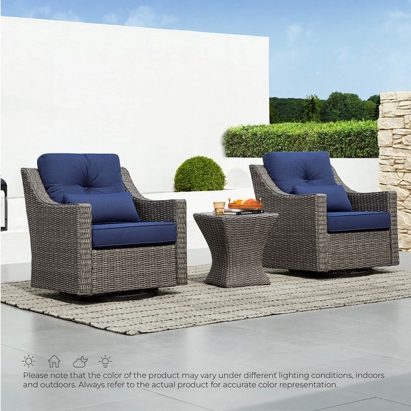 Murphy Outdoor Wicker Patio Furniture Swivel Glider Chair