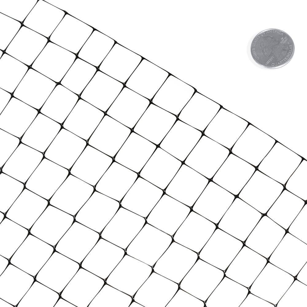 Fencer Wire 7 ft. x 100 ft. x 34 in. Black Plastic DeerBirdRodent Block Garden Netting PGD4-7X100MF34