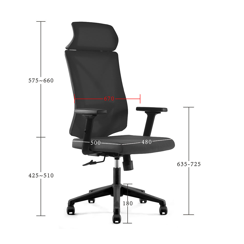 FRODE Executive Office Chair with Headrest - Black