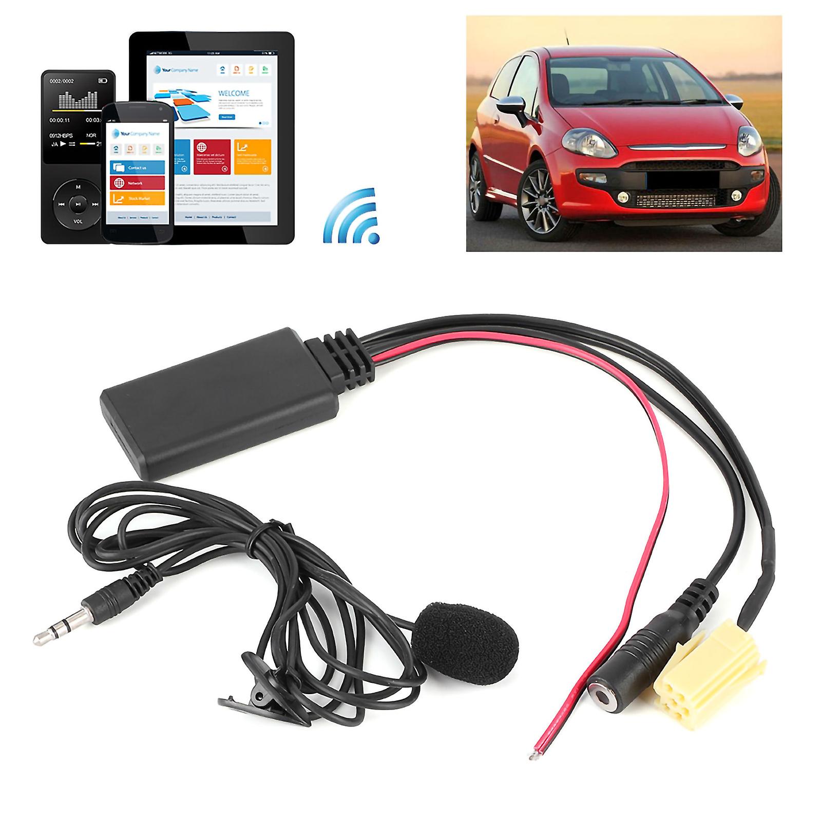 59.1in Bluetooth Radio Audio Cable Handsfree Car Aux Adapter With Microphone Fit For Alfa Romeo 159